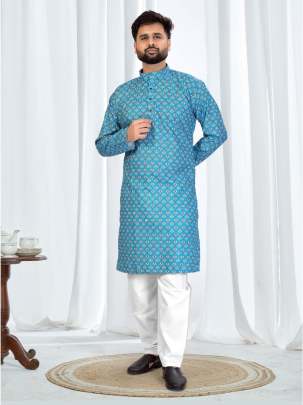 Elegant Printed Kurta Set for Men
