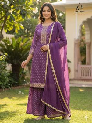 Embroidered Kurti Sharara Set
