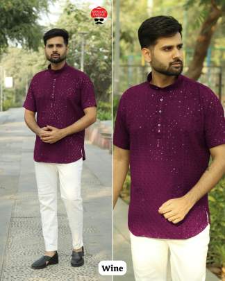 Embroidery Short Kurta for Men