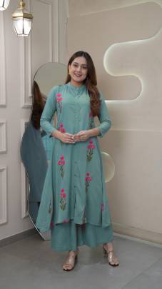 Festive wear kurti palazzo combo