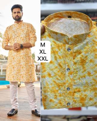 Haldi special printed rayon schiffli chikan work kurtas 