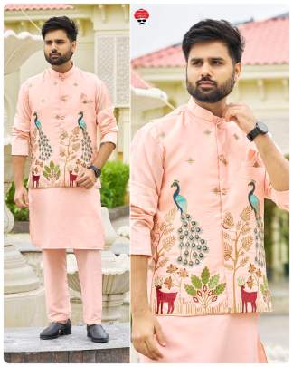 Heavy embroidery koti for men