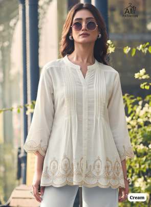 Latest short kurti with embroidery for women