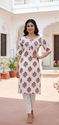 Long straight kurti with prints