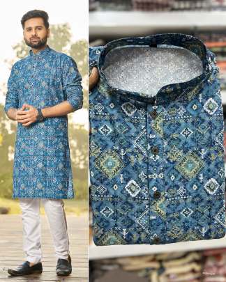 manufacturer of Lucknowi printed kurtas for men