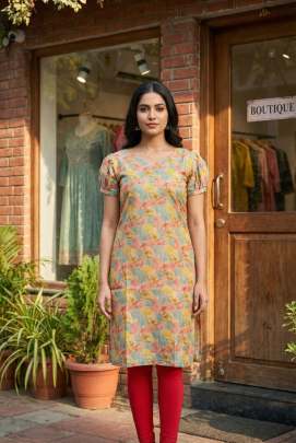 Printed straight kurti for regular wear