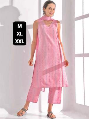 Pure cotton printed kurti pant dupatta sets 