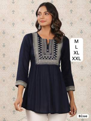Rayon short tops for casual wear