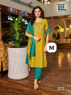 Regular wear Rayon embroidery work kurti bottom dupatta