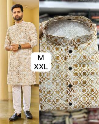 Shaded printed lucknowi kurtas for men