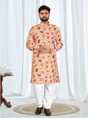 Soft Cotton Kurta for Men with Both Side Pockets