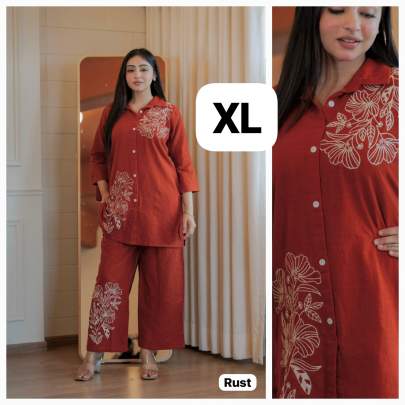 Summer special embroidered co-ord set