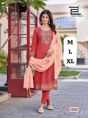 Chanderi dupatta kurti set