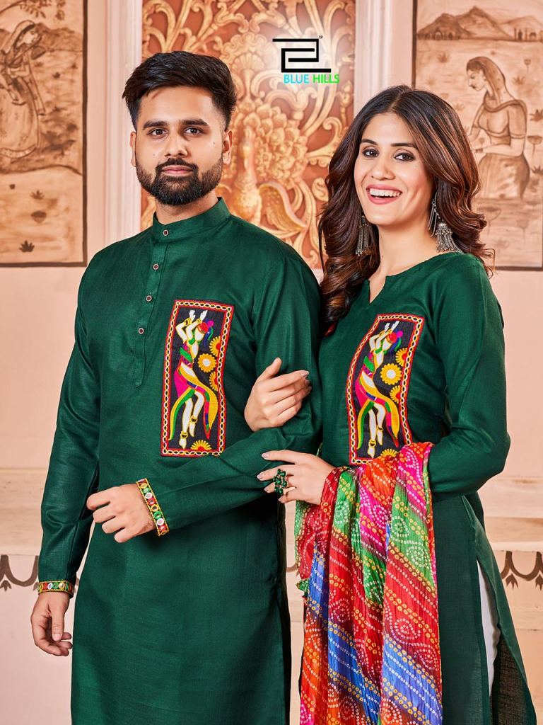 Silk Hand Work BEAUTIFUL HEAVY DESIGNER NAVRATRI SPECIAL COUPLE COMBO at Rs  2885 in Surat