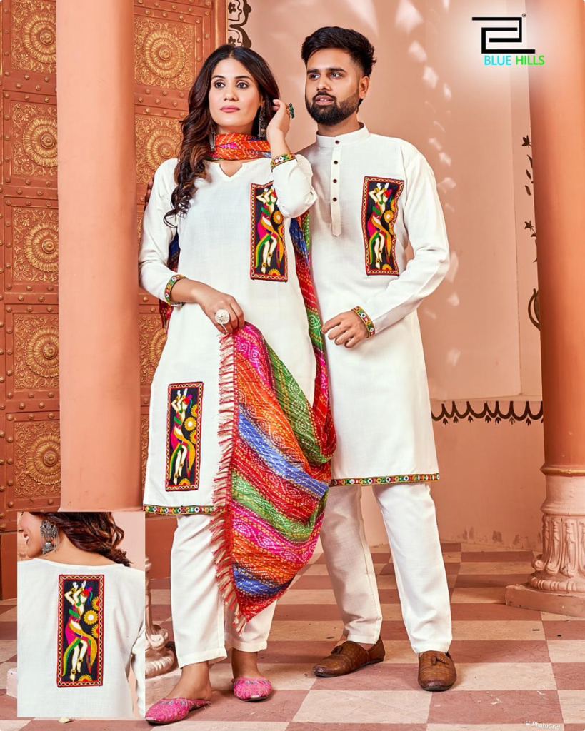 Navratri Black Readymade Embroidered Couple Set Latest 6047SL06