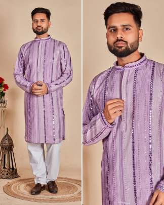 ATTRACTIVE HEAVY GEORGETTE KURTA PYJAMA FOR MEN