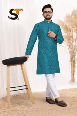 Awesome Jacquard Silk Kurta Pyjama For Men