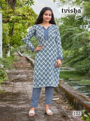 RAASHEE-COTTON PRINTED KURTI WITH PANT 