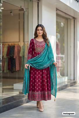Chanderi Dupatta Gown Wholesale Price