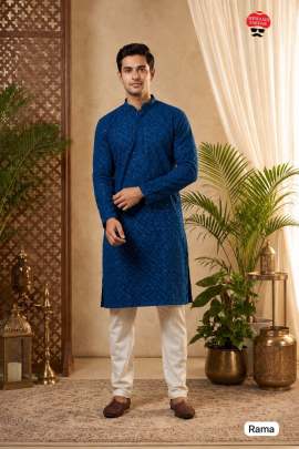 Blue Chikankari wholesale kurta manufacturer Surat