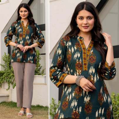 Cotton Printed Office Wear Top for Women