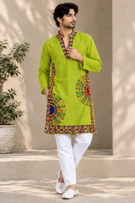 Designer Mirror Work Kurta Pajama | Men’s Festive Collection