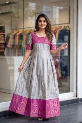Designer South Indian Traditional Gown with Dori Back