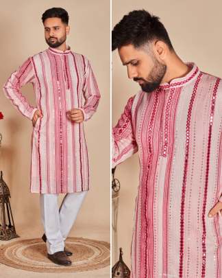 EXCITING MENS KURTA PYJAMA WITH EMBROIDERY WORK