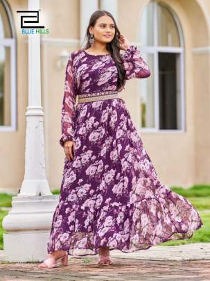 Ladies Long Gown at Rs 1250, Georgette Long Frock in Surat