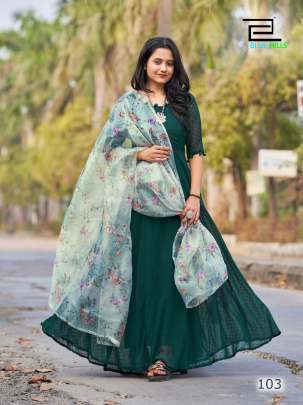 MASAKALI - FULL FLAIR GOWN WITH DIGITAL PRINT DUPATTA 