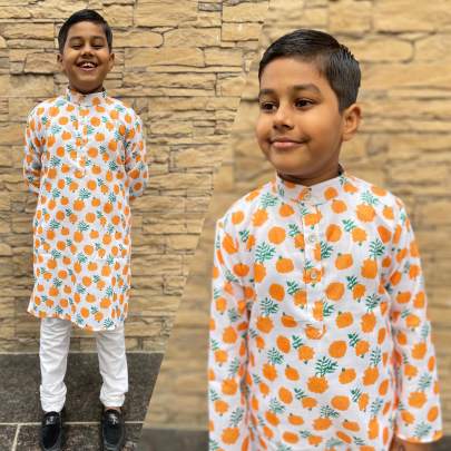 Fabulous Cotton Printed Kids Kurta Pyjama