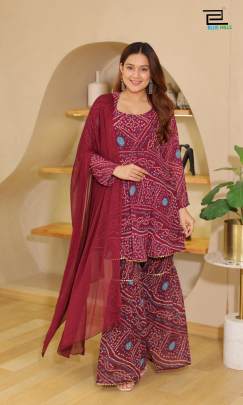 Faux Georgette Sharara Suit