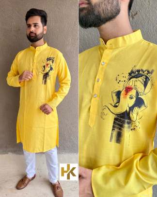 GANPATI SPECIAL - COTTON GANPATI PRINTED KURTA SET