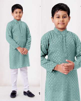 GLAMOROUS GREY HEAVY RAYON KIDS KURTA PYJAMA