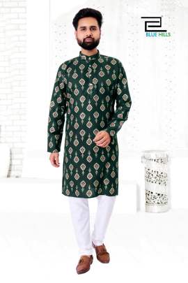 GORGEOUS HEAVY COTTON GREEN KURTA PYJAMA FOR MEN