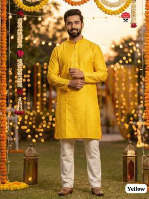 Haldi Special Yellow kurta pyjama