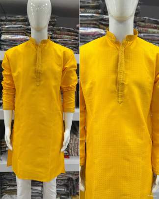 Haldi special men's jacquard kurta 