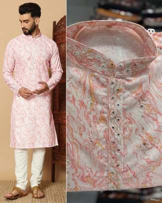 Heavy quality linen cotton printed kurta 