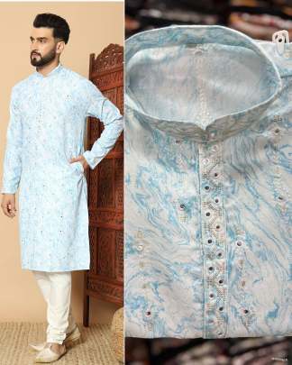 Heavy quality linen cotton printed kurta 