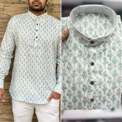 Hit print collection full sleeves short length kurta