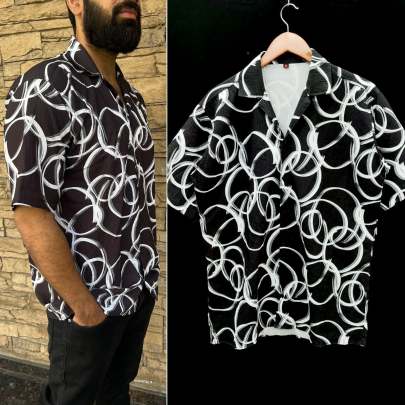 INCREDIBLE MENS POP CORN TEXTURED PRINTED SHIRT