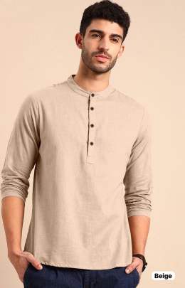 Khadi linen short kurta for men