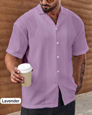 LOVABLE VAVENDER SUGAR CAN TEXTURED MENS SHIRT