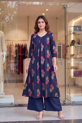Long Flared Kurti with Palazzo Pant | Casual & Office Wear