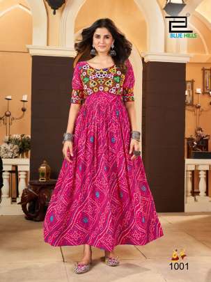 Long frill gown with gamthi work 