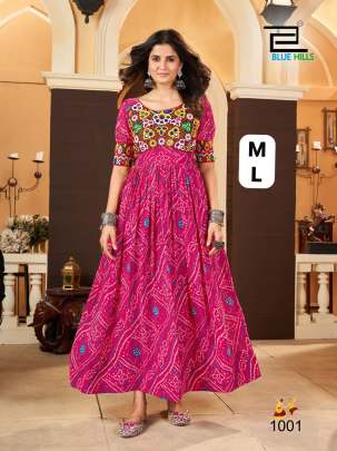 Long frill gown with gamthi work 