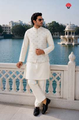 Men's Koti Kurta Set, Wedding Kurta for Men