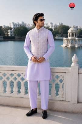 Men's Koti with Kurta and Pant Set for weddings, receptions, engagements, festive celebrations, and traditional functions.