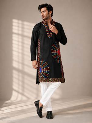 Men’s Traditional Embroidered Kurta Pajama | Mirror Work Collection
