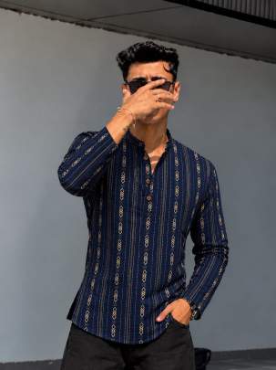 Navy Blue Short Kurta Wholesaler
